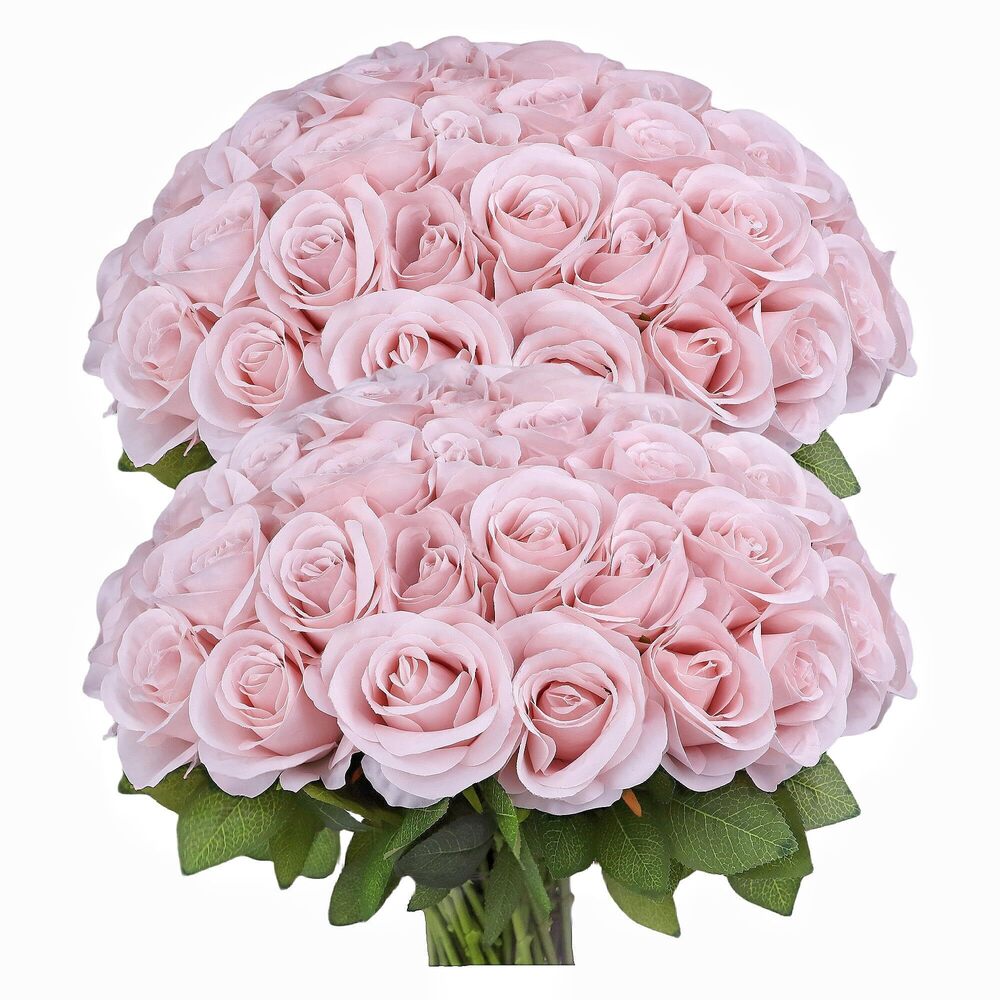 3194 50pcs Roses Artificial Flowers Real Touch Flowers with Long Stems Silk